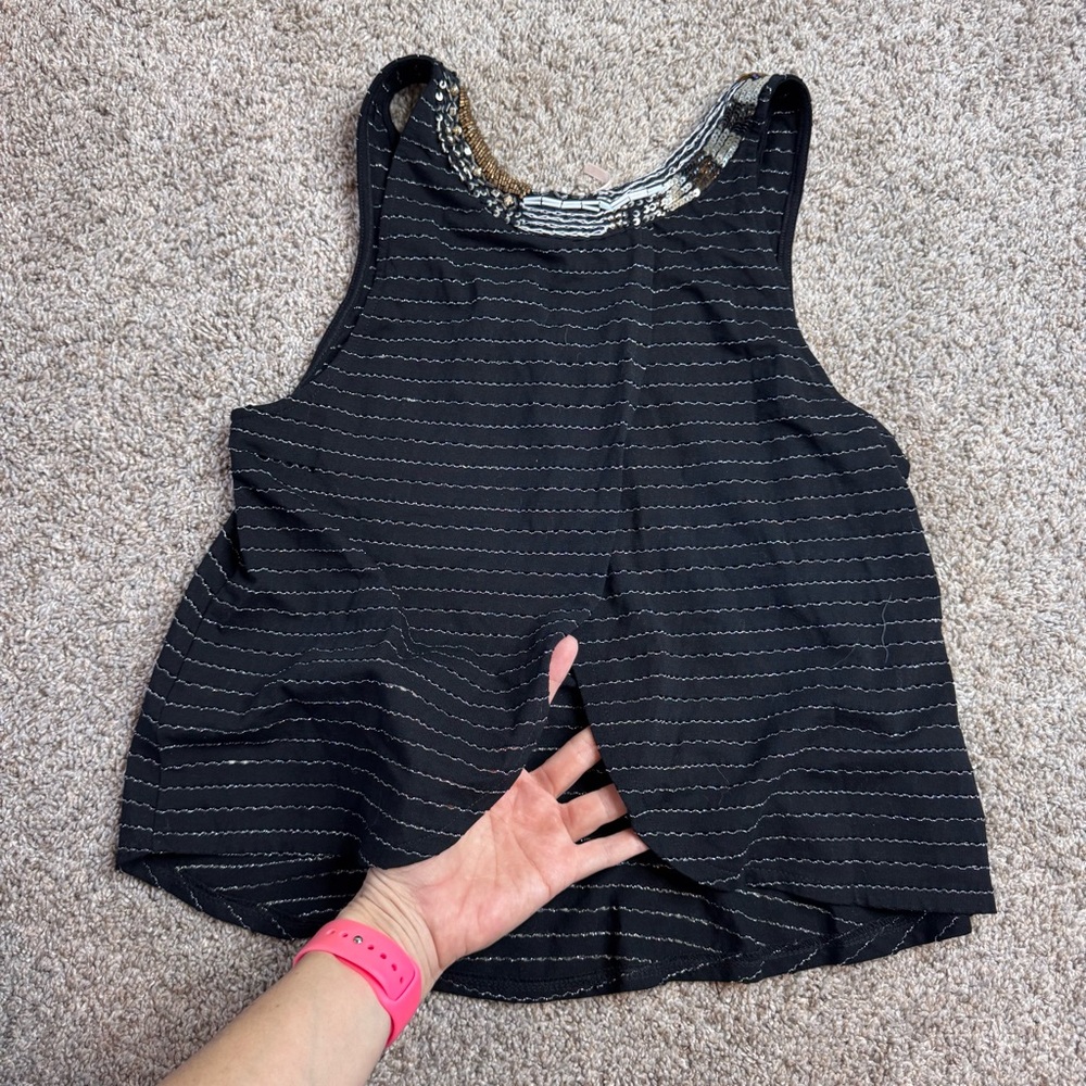 FREE PEOPLE Embellished cropped tank with tulip back size Xs - Picture 6 of 6